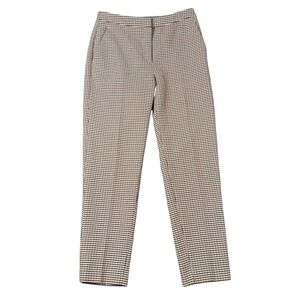HM Womens Houndstooth Tapered Ankle Pants Brown Black White High Rise Size 4 741